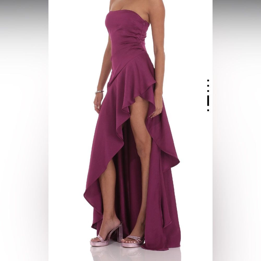 Lucy in the Sky satin high low maxi dress - Picture 3 of 7